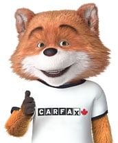 CARFAX Canada’s mascot doing a thumbs up pose