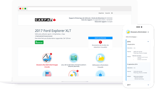 Un Rapport d'Historique de Véhicule de CARFAX Canada